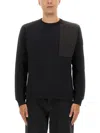 Belstaff Long Sleeve Crew Neck Knitwear With Patch In Black
