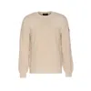 Belstaff Ribbed Crewneck Sweater Long Sleeves In Neutral