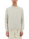 Belstaff Crew Neck Cotton Jersey Sweater In Cream