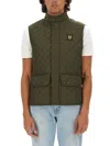 Belstaff Quilted Diamond Recycled Front Pockets Jacket In Green