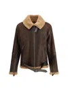 Belstaff Men Shearling Jacket In Brown