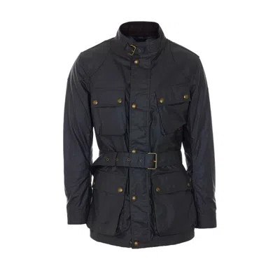 Belstaff Mens Trailmaster Waxed Jacket In Blue