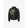 Belstaff Mens Black Pilot Flap-pocket Leather Jacket In Black