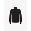 Belstaff Mens Black Bel Commande Quarter-zip Knitted Cotton Jumper In Black