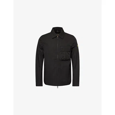 Belstaff Mens Black Drome Patch-pocket Cotton-blend Overshirt