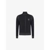 Belstaff High Collar Long Sleeve Zip Knit Sweater In Black