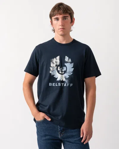 Belstaff Mens Blur T-shirt Cotton In Blue