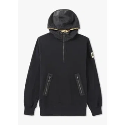 Belstaff Mens Centenary Hooded Sweatshirt In Black & British Khaki