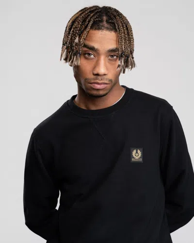 Belstaff Logo-appliquéd Cotton Sweatshirt In Black