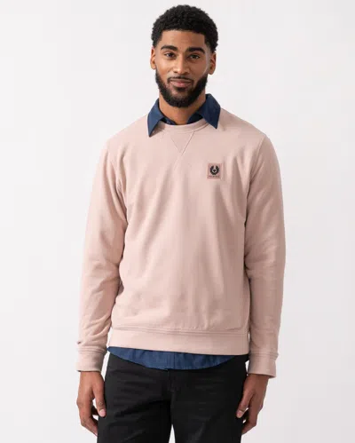 Belstaff Mens Crew Neck Sweatshirt With Logo Patch In Multi
