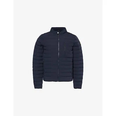 Belstaff Mens Dark Ink Chassis Logo-patch Puffer Jacket In Blue