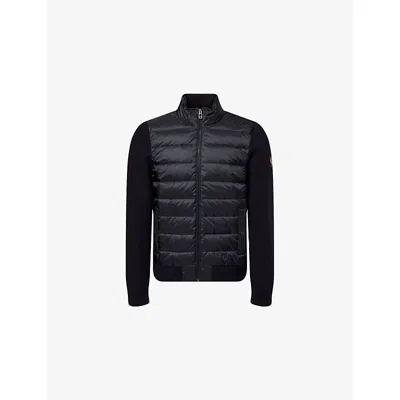 Belstaff Mens Dark Ink Circuiteer Padded Wool Blend Cardigan In Black