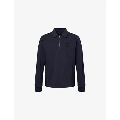 Belstaff Mens Dark Ink Curator Logo Cotton Polo Shirt In Blue
