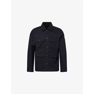 Belstaff Mens Dark Ink Forge Patch-pocket Cotton Jacket In Black