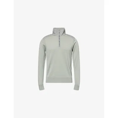 Belstaff Mens Lichen Kilmington Quarter-zip Wool Jumper In Green