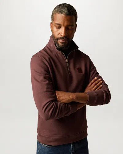Belstaff Mens Logo Quarter Zip Sweatshirt In Brown