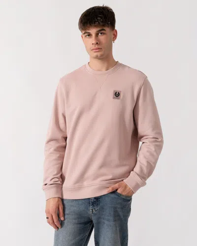 Belstaff Mens Logo Sweatshirt In Dusk Pink