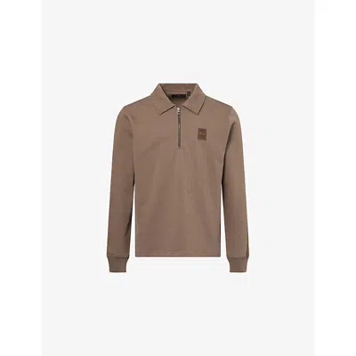 Belstaff Mens Major Brown Curator Logo Cotton Polo Shirt