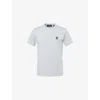 Belstaff Mens Brand-patch Crewneck Cotton-jersey T-shirt Quarry Blue