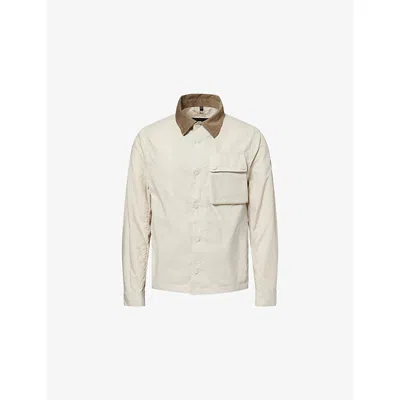 Belstaff Mens Silver Birch Corduroy-collar Zip-up Cotton Jacket In Neutral