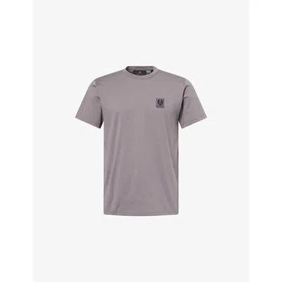 Belstaff Mens Tornado Grey Brand-patch Crewneck Cotton-jersey T-shirt In Gray