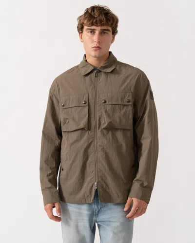 Belstaff Mens Tourer Overshirt In Khaki Green