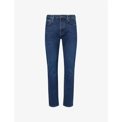 Belstaff Mens Washed Indigo B69 Tapered-leg Stretch-denim Jeans In Blue