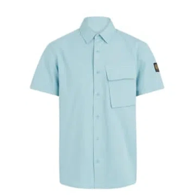 Belstaff Menswear Scale Short Sleeve Shirt In Blue