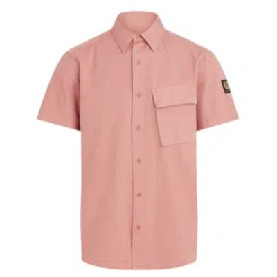 Belstaff Menswear Scale Short Sleeve Shirt In Pink