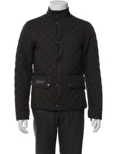 Pre-owned Belstaff Mock Neck Long Sleeve Cardigan In Gray