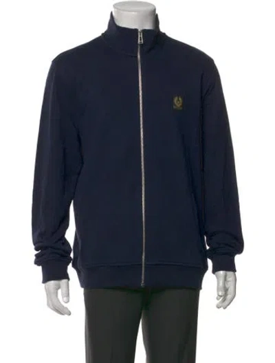 Pre-owned Belstaff Mock Neck Long Sleeve Sweatshirt In Blue