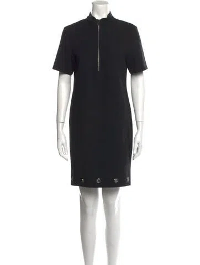 Pre-owned Belstaff Mock Neck Mini Dress In Black
