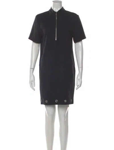 Pre-owned Belstaff Mock Neck Mini Dress In Gray