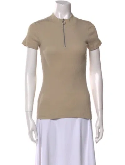 Pre-owned Belstaff Mock Neck Short Sleeve Polo In Neutral