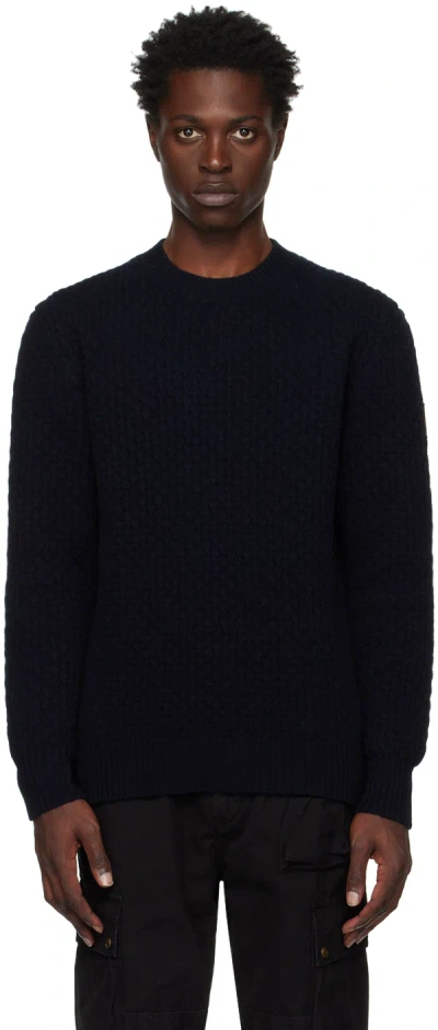 Belstaff Navy Submarine Sweater In Dark Ink