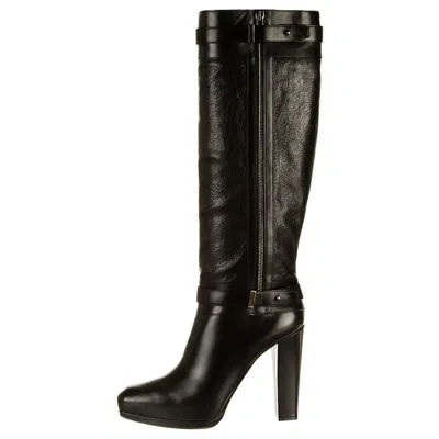 Pre-owned Belstaff New  Runway Gainsborough Leather Black Knee-high Boots 39.5 - Us 9.5