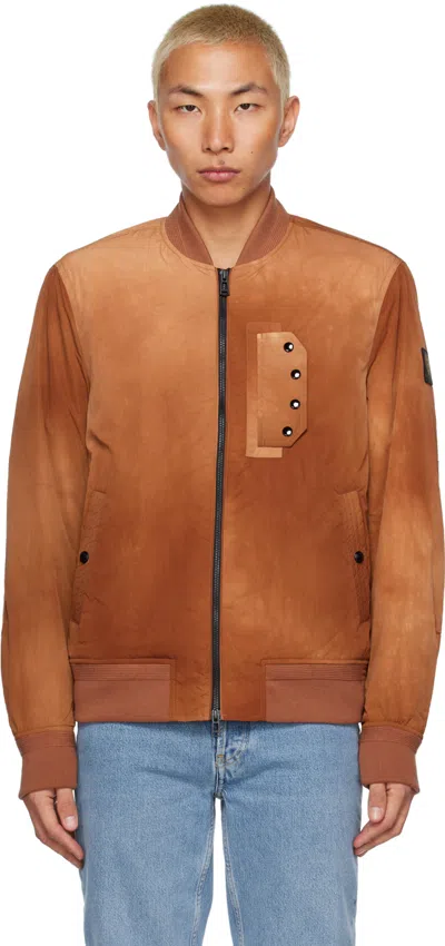 Belstaff Orange Parameter Bomber Jacket In Amber