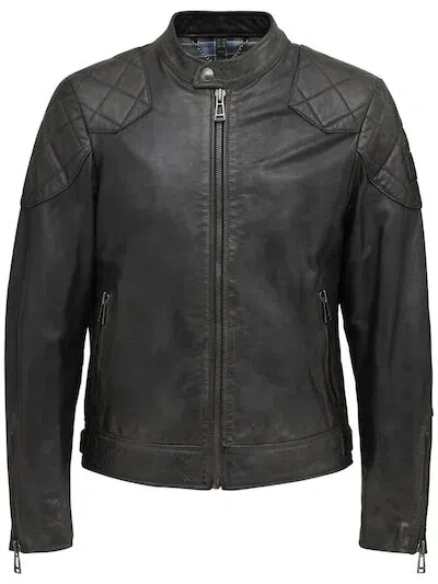 Pre-owned Belstaff Outlaw Jacket Hand Waxed Leather Black