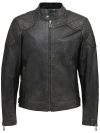 Belstaff Outlaw Jacket Hand Waxed Leather Black In Black