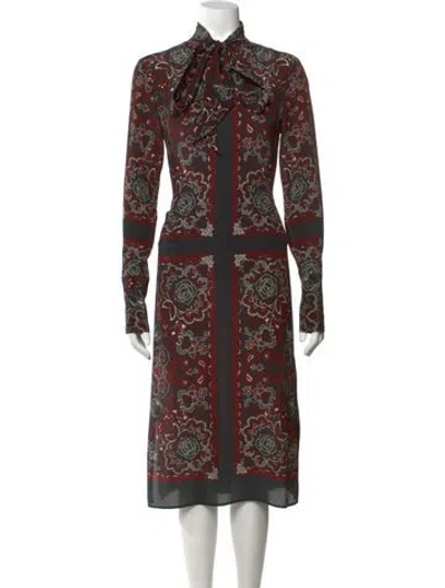 Pre-owned Belstaff Paisley Print Midi Length Dress In Red
