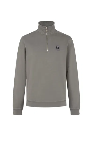 Belstaff Quarter Zip Sweatshirt In Gray