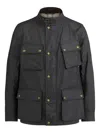 Belstaff Waxed Cotton Fieldmaster Jacket In Black