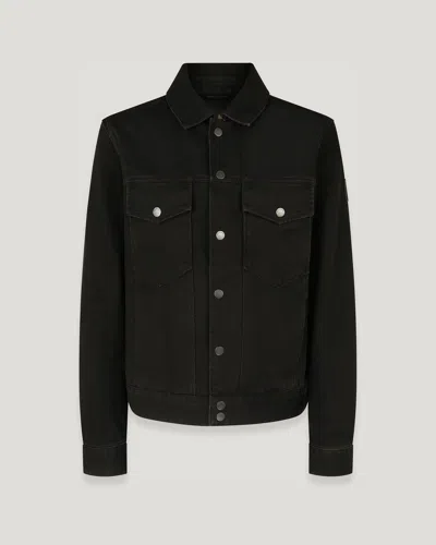 Belstaff Piston Trucker Jacket In Washed Black