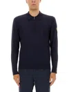Belstaff Kyle Knitted Polo Shirt In Blue