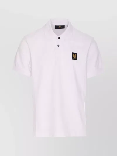 Belstaff Polo Shirt With Short Sleeves And Collar In White