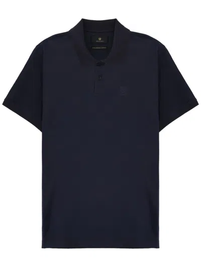 Belstaff Polo Steel Con Patch Logo In Blue