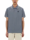 Belstaff Logo Embroidered Polo Shirt In Baby Blue