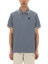 Belstaff Logo Embroidered Polo Shirt In Baby Blue