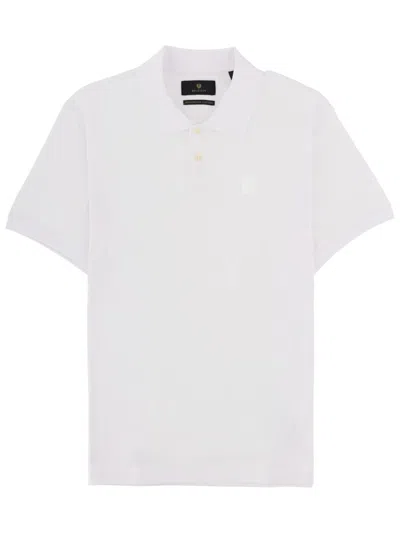 Belstaff Premium Mercerized Cotton Polo Shirt With Unique Logo In White