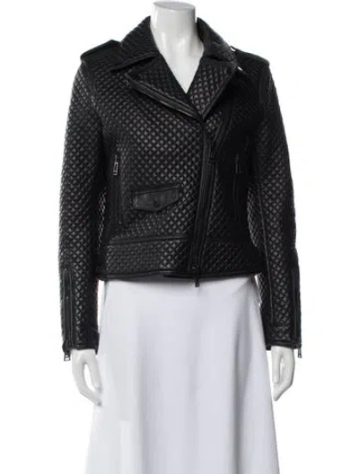 Pre-owned Belstaff Printed Biker Jacket In Black